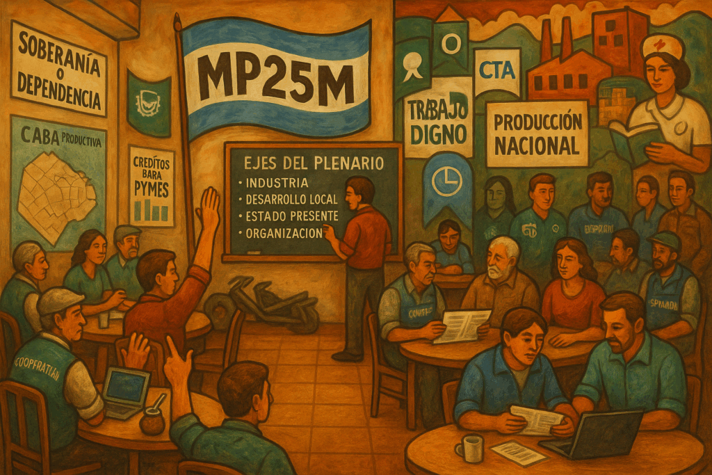 Conclusiones clave del plenario MP25M en CABA, donde líderes sociales, empresarios y cooperativas acordaron acciones para impulsar empleo digno, infraestructura, soberanía productiva y justicia social. 