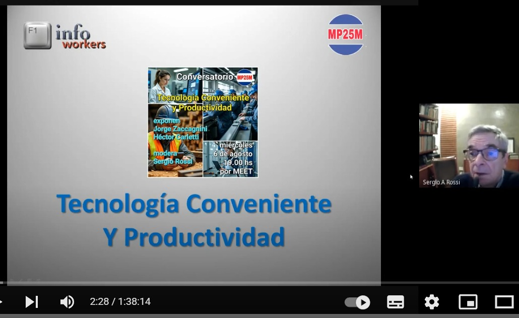 CONVERSATORIO MP25M SOBRE "TECNOLOGIA CONVENIENTE Y PRODUCTIVIDAD" 1 CONVERSATORIO MP25M SOBRE TECNOLOGIA CONVENIENTE Y PRODUCTIVIDAD AGOSTO 2025