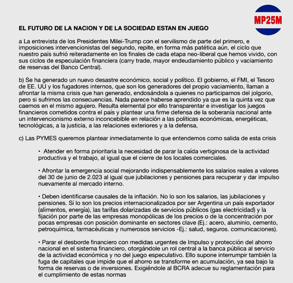 Movimiento Productivo 25 de Mayo 1 El futuro de la nacion esta en juego