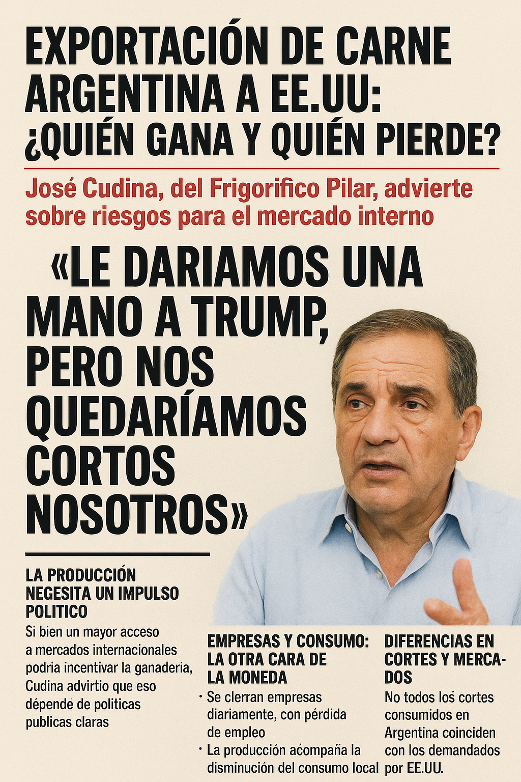 Exportación de carne argentina a EE.UU.: ¿Quién gana y quién pierde? 1 Entrevista a Jose Cudina de Frigorifico Pilar