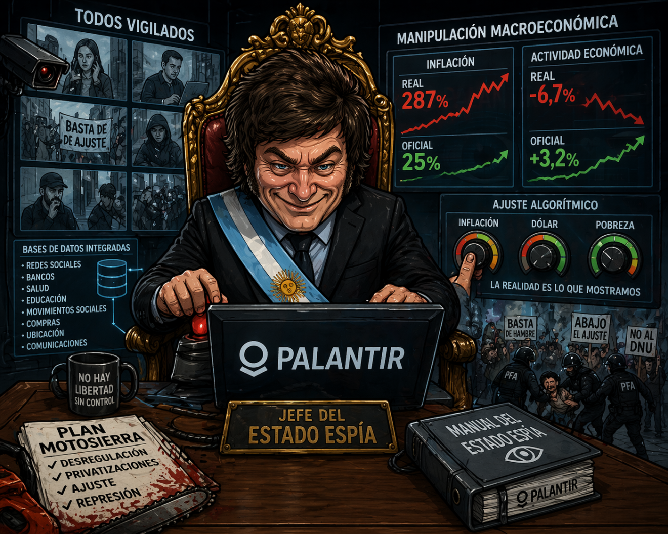 Palantir, Milei y el avance del Estado espía: la amenaza digital que pone en jaque la democracia argentina