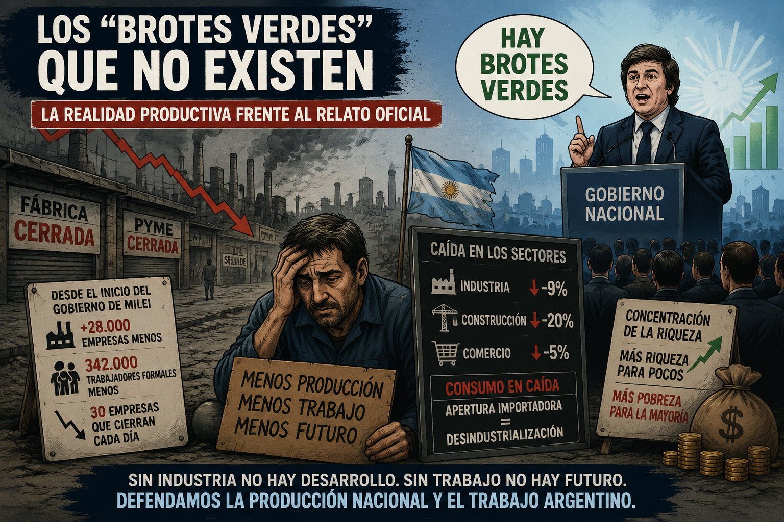 Los brotes verdes de milei los mato la helada
