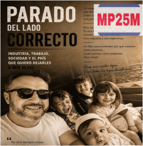 parado del lado correcto con logo
