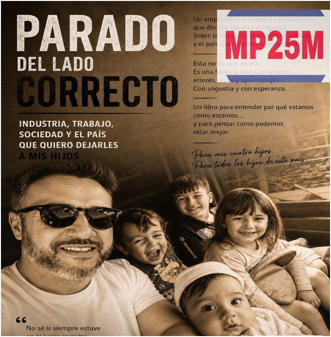 parado del lado correcto con logo