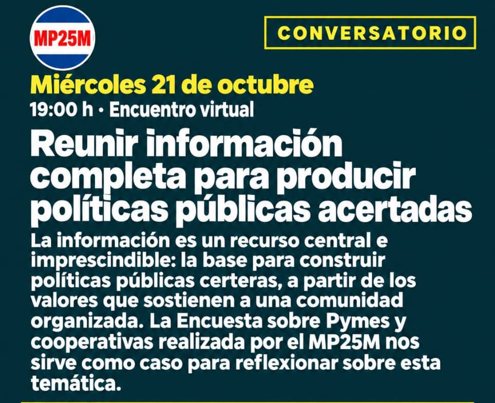 MP25M Conversatorio Reunir Info Completa para politicas publicas acertadas